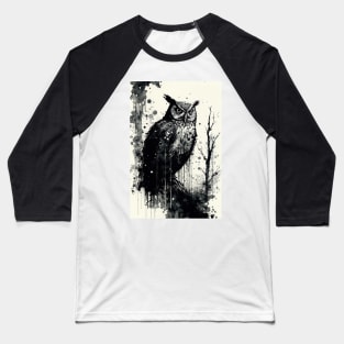 Owl Ink Painting Baseball T-Shirt